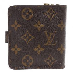Pre Owned Louis Vuitton Monogram Canvas Zip Compact Wallet