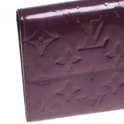 Pre Owned Louis Vuitton Purple Monogram Vernis Sarah Wallet