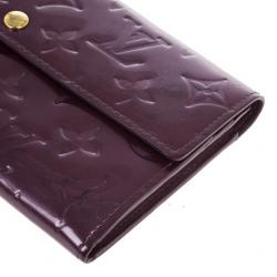 Pre Owned Louis Vuitton Purple Monogram Vernis Sarah Wallet
