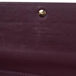 Pre Owned Louis Vuitton Purple Monogram Vernis Sarah Wallet