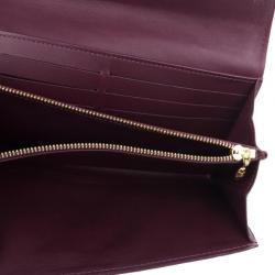 Pre Owned Louis Vuitton Purple Monogram Vernis Sarah Wallet