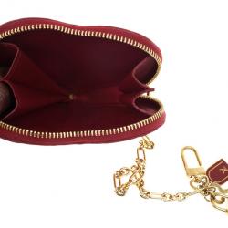 Pre Owned Louis Vuitton Red Pomme D´amour Vernis Heart Coin Purse