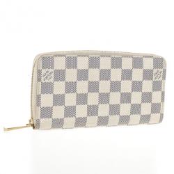 Pre Owned Louis Vuitton Damier Azur Canvas Zippy Wallet 