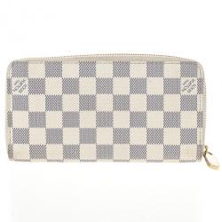 Pre Owned Louis Vuitton Damier Azur Canvas Zippy Wallet 