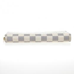 Pre Owned Louis Vuitton Damier Azur Canvas Zippy Wallet 