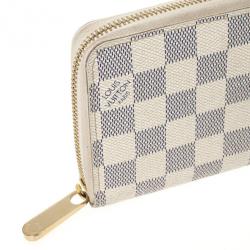 Pre Owned Louis Vuitton Damier Azur Canvas Zippy Wallet 