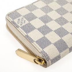 Pre Owned Louis Vuitton Damier Azur Canvas Zippy Wallet 