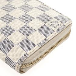 Pre Owned Louis Vuitton Damier Azur Canvas Zippy Wallet 