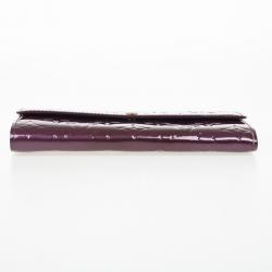 Pre Owned Louis Vuitton Purple Monogram Vernis Sarah Wallet