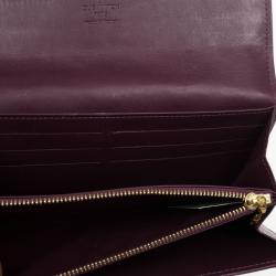 Pre Owned Louis Vuitton Purple Monogram Vernis Sarah Wallet