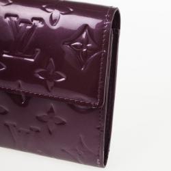 Pre Owned Louis Vuitton Purple Monogram Vernis Sarah Wallet