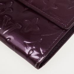 Pre Owned Louis Vuitton Purple Monogram Vernis Sarah Wallet