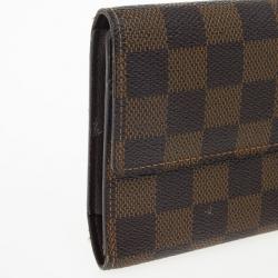 Pre Owned Louis Vuitton Damier Ebene Canvas International Wallet