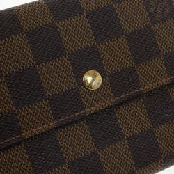 Pre Owned Louis Vuitton Damier Ebene Canvas International Wallet