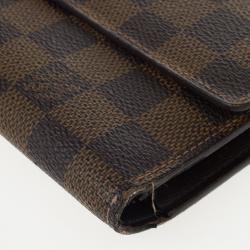 Pre Owned Louis Vuitton Damier Ebene Canvas International Wallet