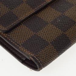 Pre Owned Louis Vuitton Damier Ebene Canvas International Wallet