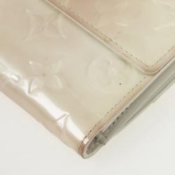 Pre Owned Louis Vuitton White Monogram Vernis Elise Wallet