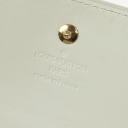 Pre Owned Louis Vuitton White Monogram Vernis Elise Wallet