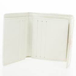 Pre Owned Louis Vuitton White Monogram Vernis Elise Wallet