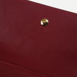 Pre Owned Louis Vuitton Red Monogram Vernis Elise Wallet