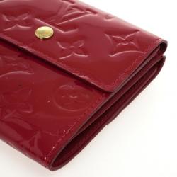 Pre Owned Louis Vuitton Red Monogram Vernis Elise Wallet