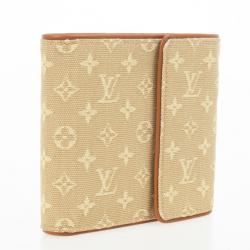مملوكة مسبقًا Louis Vuitton Khaki Monogram Mini Lin Compact Wallet