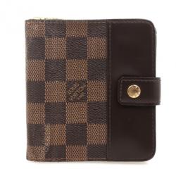 Louis Vuitton 2001 Coated Canvas Compact Wallet - Brown Wallets