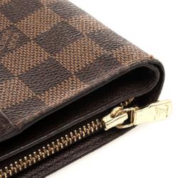 Pre Owned Louis Vuitton Damier Ebene Compact Wallet