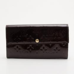 Pre Owned Louis Vuitton Burgundy Vernis Sarah Wallet