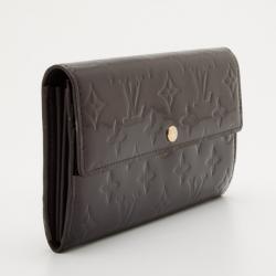 Pre Owned Louis Vuitton Burgundy Vernis Sarah Wallet