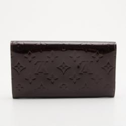 Pre Owned Louis Vuitton Burgundy Vernis Sarah Wallet