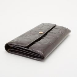 Pre Owned Louis Vuitton Burgundy Vernis Sarah Wallet