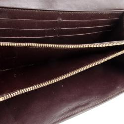 Pre Owned Louis Vuitton Burgundy Vernis Sarah Wallet