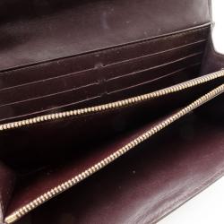 Pre Owned Louis Vuitton Burgundy Vernis Sarah Wallet
