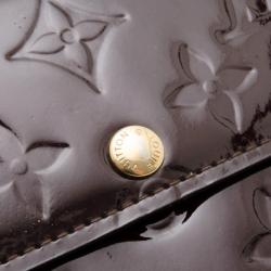 Pre Owned Louis Vuitton Burgundy Vernis Sarah Wallet