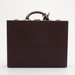Pre Owned Louis Vuitton Burgundy Taiga Leather President Classeur Briefcase