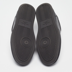 Pre Owned Louis Vuitton Black Leather and Monogram Eclipse Rivoli Sneakers Size 41.5