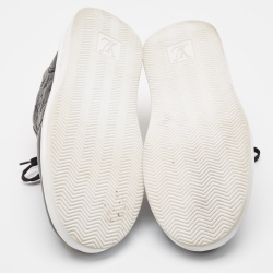 مملوكة مسبقًا Louis Vuitton Black Monogram Leather Beverley Lace Up Sneakers Size 42.5