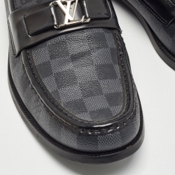 Louis Vuitton Grey/Black Damier Graphite Canvas and Leather Major Loafers Size 44.5 