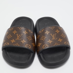 Louis Vuitton Brown Monogram Canvas  Waterfront Flat Slides Size 42