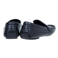 Pre Owned Louis Vuitton Black Leather Monte Carlo Moccasins Size 42.5