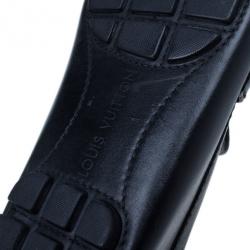 Pre Owned Louis Vuitton Black Leather Monte Carlo Moccasins Size 42.5