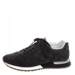LOUIS VUITTON sneakers 1A87AM Run away line fabric/leather Black