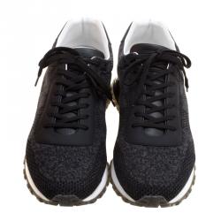 Pre Owned حذاء رياضي لوي فيتون راناواي قماش دامييه أسود وجلد مقاس 42.5