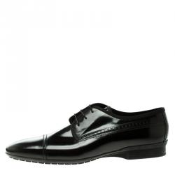 مملوكة مسبقًا حذاء لوي فيتون دربي أربطة جلد أسود مقاس 43.5