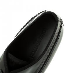 مملوكة مسبقًا حذاء لوي فيتون دربي أربطة جلد أسود مقاس 43.5