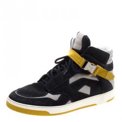 Pre Owned حذاء رياضي لوي فيتون مرتفع من أعلى نايلون وسويدي لونين مقاس 42