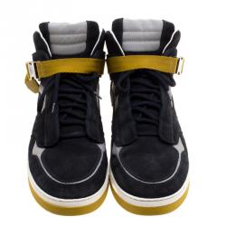 Pre Owned حذاء رياضي لوي فيتون مرتفع من أعلى نايلون وسويدي لونين مقاس 42