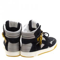 Pre Owned حذاء رياضي لوي فيتون مرتفع من أعلى نايلون وسويدي لونين مقاس 42