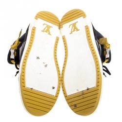 Pre Owned حذاء رياضي لوي فيتون مرتفع من أعلى نايلون وسويدي لونين مقاس 42